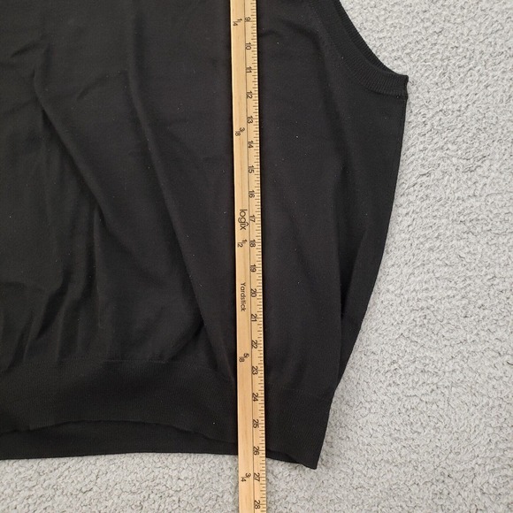 Alan Flusser Sweater Mens XL Black Wool V-Neck Sleeveless Vest‎ Golf Lightweight - Picture 13 of 14